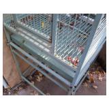 Large Metal birdcage on wheels...