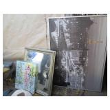 Huge 55x40in framed City Scape wall...