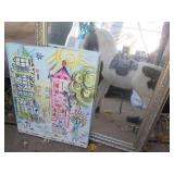 Huge 55x40in framed City Scape wall...