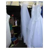White sleeveless Wedding dress with...