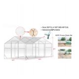 Chicken Coop Galvanized & Portable 20FT(L)x10FT(W)x8FT(H) K2010