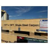 UNUSED 2025 STELL CARPORT 11FT(W)x20FT(L)x9FT(H) height: 110" Side-wall height:94" K1119