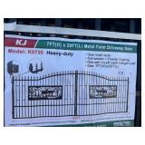 7FT by 20FT Metal Farm Driveway Gate Galvanized + Powder Coating (One Set) K0720