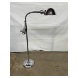 Retro Cool Chrome Adjustable Gooseneck Floor Lamp Exam Light - In Great Condition!