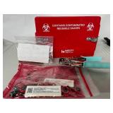 MIXED LOT NEW Healthmark Sharps Container Locker Box with SmartID ApronID Radiation Protection Shield, Miscellaneous O-rings, We R Memory Keepers- Crop-A-Dile Eyelet Setter Crafting Embellisher & 