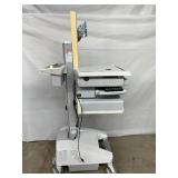 WOW MSRP $4000 Ergotron SV32-91211 StyleView PHD LCD Cart with 1 Drawer Industrial Grade Mobile Laptop Or Stand Up/Sit Computer Workstation Height Adjustable Platform Medical COW Cart Desk - Battery U