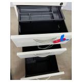 3-Drawer Pedestal Filing Cabinet with Lock - Sturdy Construction, Secure Storage, Single Lock - Great Condition! Has Key!