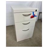 3-Drawer Pedestal Filing Cabinet with Lock - Sturdy Construction, Secure Storage, Single Lock - Great Condition! Has Key!