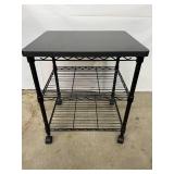 Three-Tier Rolling Utility Cart - Easy Transportation, Built-In Cutting Surface, Undercounter Storage Racks - Great Condition!