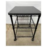 Three-Tier Rolling Utility Cart - Easy Transportation, Built-In Cutting Surface, Undercounter Storage Racks - Great Condition!