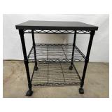 Three-Tier Rolling Utility Cart - Easy Transportation, Built-In Cutting Surface, Undercounter Storage Racks - Great Condition!