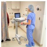 Ergotron SV41-41001 StyleView EMR Computer Desk Laptop Cart - Truly Ergonomic, Innovative Design, Easy-To Maneuver - Good Condition! Some Parts Yellowed Due To Fluorescent Lights!