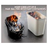 MSRP $350 Lot of 7 Mar-Bal Plastic Fire-Resistant 27 Quart Trash Cans - Great Condition!