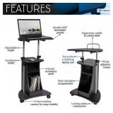 Sit-To-Stand Rolling Laptop Cart Standing Desk with Storage - Great Condition!