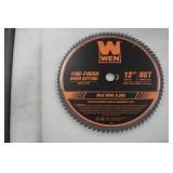 WEN BL1280 12-Inch 80-Tooth Fine-Finish Professional Woodworking Saw Blade for Miter Saws and Table Saws
