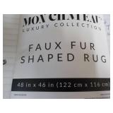 White Fur Star Shaped Area Rug 48" ...