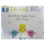Tashi Box 200 ct White 4 ox Paper C...