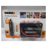 NEW Worx 4V 3-Speed Cordless Screwdriver with 36 Piece Accessory Kit and Case