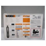 NEW Worx 4V 3-Speed Cordless Screwdriver with 36 Piece Accessory Kit and Case