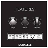 NEW Duracell 350 Lumen Aluminum Focusing Flashlight - Ultra-Light - 3 Modes and 3-AAA Batteries Included