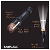 NEW Duracell 350 Lumen Aluminum Focusing Flashlight - Ultra-Light - 3 Modes and 3-AAA Batteries Included