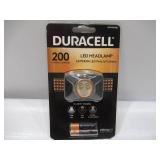 NEW  Duracell 200 Lumen LED Headlamp - Comfortable and Ultra-Strong Design with 3 Modes and 3-AAA Batteries Included