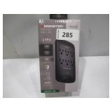 Monster 6-Outlet Wall Tap Surge Protector 1 USB-C 1 USB-A - Black