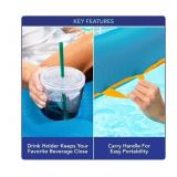 Aqua Ultimate Sunshade Recliner Pool Lounge, Blue and Pineapple
