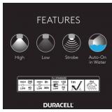NEW Duracell 200 Lumen Floating LED Flashlight for Camping, Fishing, & Emergency Use - Water Resistant Design with 4 Modes and 3-AA Batteries Included