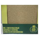 NEW 3 Packs of 3M 11 in. L x 9 in. W Fine Aluminum Oxide Sandpapers 60 Grit - 4 Sheets per Pack