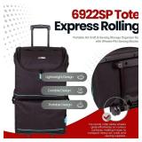 NEW ArtBin 6922SP Tote Express Rolling Portable Art Craft & Sewing Storage Organizer Bag with Wheels-Fits Sewing Machine, Black/Aqua