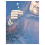 Framed Oil Painting ~ Wine Tasting Monk Framed Oil Painting ~ Wine Tasting Monk