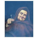 Framed Oil Painting ~ Wine Tasting Monk Framed Oil Painting ~ Wine Tasting Monk