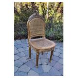 Gold Gilt Caned French Side Chair, as Gold Gilt Caned French Side Chair, as