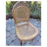 Gold Gilt Caned French Side Chair, as Gold Gilt Caned French Side Chair, as