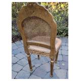 Gold Gilt Caned French Side Chair, as Gold Gilt Caned French Side Chair, as