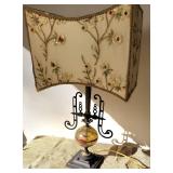 Beautiful Crewelwork Shade Victorian Inspired Table Lamp Beautiful Crewelwork Shade Victorian Inspired Table Lamp