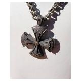 Konstantino Signed Byzantine Cross Enhancer Necklace ~ 62g Konstantino Signed Byzantine Cross Enhancer Necklace ~ 62g
