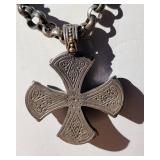 Konstantino Signed Byzantine Cross Enhancer Necklace ~ 62g Konstantino Signed Byzantine Cross Enhancer Necklace ~ 62g