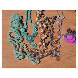 Vibrant Necklace Collection with Rose & Leaves Leather Earrings Vibrant Necklace Collection with Rose & Leaves Leather Earrings