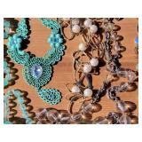 Vibrant Necklace Collection with Rose & Leaves Leather Earrings Vibrant Necklace Collection with Rose & Leaves Leather Earrings