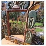 Carved Pine Southwestern Painted Frame Carved Pine Southwestern Painted Frame