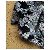 Fab Black Velvet Sequinned Thigh Hi Sloughy Boots ~ 9 Fab Black Velvet Sequinned Thigh Hi Sloughy Boots ~ 9