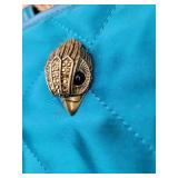 Kurt Keiger London Teal Quilted Bird Head Handbag Purse, as Kurt Keiger London Teal Quilted Bird Head Handbag Purse, as