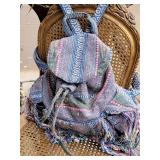 Boho Braided Fringe Backpack, as Boho Braided Fringe Backpack, as