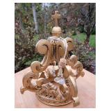 Gold Gilt Carved Wooden Crown Décor Gold Gilt Carved Wooden Crown Décor