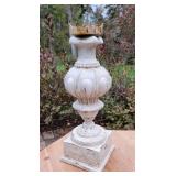 Ornate Tall Tuscan Carved Wood Candle Holder Ornate Tall Tuscan Carved Wood Candle Holder