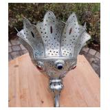 Vintage Silver Moroccan Jeweled Wall Sconce Vintage Silver Moroccan Jeweled Wall Sconce