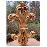Large Tuscan Carved Wooden Wall Sconce Pillar Candle Holder, as Large Tuscan Carved Wooden Wall Sconce Pillar Candle Holder, as