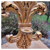 Large Tuscan Carved Wooden Wall Sconce Pillar Candle Holder, as Large Tuscan Carved Wooden Wall Sconce Pillar Candle Holder, as